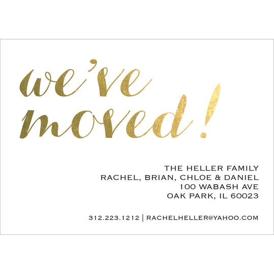 We've Moved Foil Stamped Moving Announcements